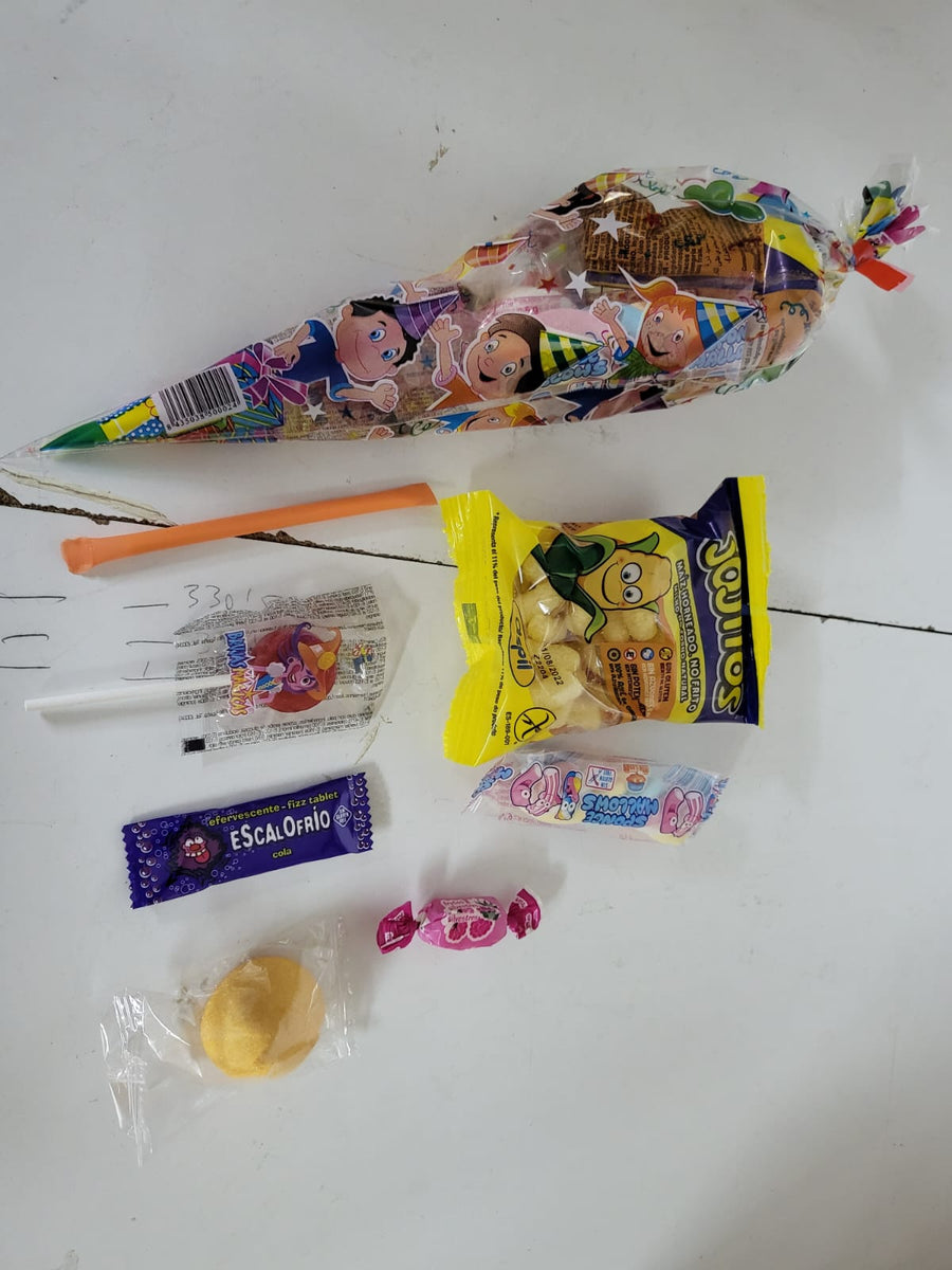 Golopin, 20 Cucuruchos de Chuches de 40cm x 20 cm. Detalles Cumpleaños  Infantiles, envueltas, para Piñata. : : Alimentación y bebidas