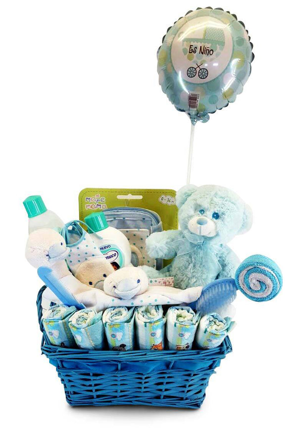 Regalo práctico: cesta con productos de higiene para el recién nacido